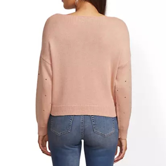 Soho Jeans Peach Metallic Rhinestone Knit … - Picture 2 of 8
